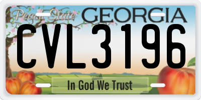 GA license plate CVL3196