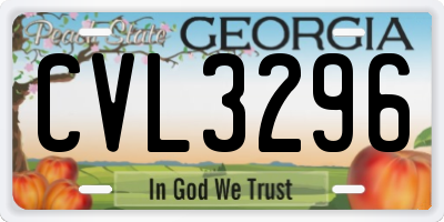 GA license plate CVL3296