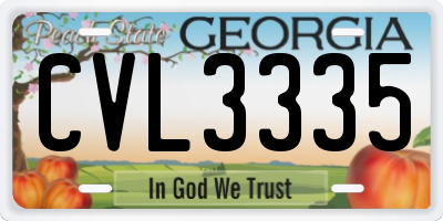 GA license plate CVL3335