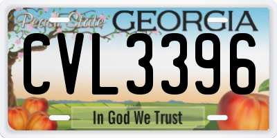 GA license plate CVL3396