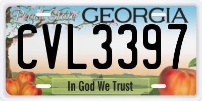 GA license plate CVL3397