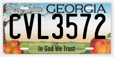 GA license plate CVL3572