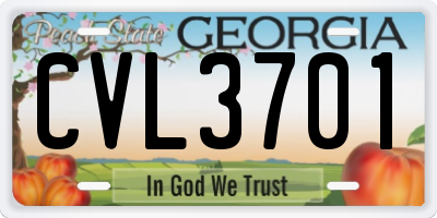 GA license plate CVL3701