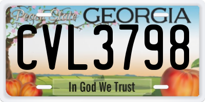 GA license plate CVL3798