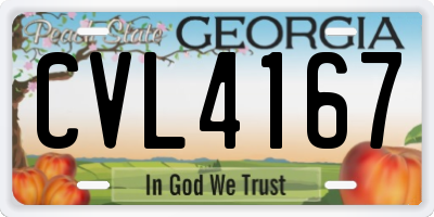 GA license plate CVL4167