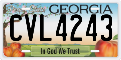 GA license plate CVL4243