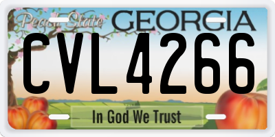 GA license plate CVL4266