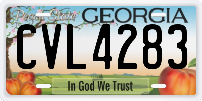 GA license plate CVL4283