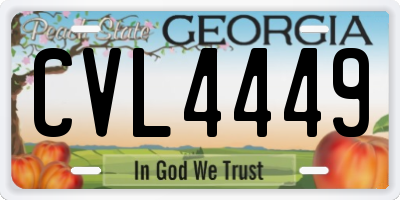 GA license plate CVL4449