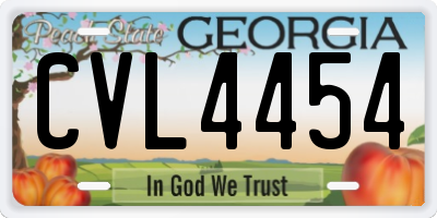 GA license plate CVL4454