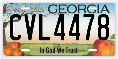GA license plate CVL4478