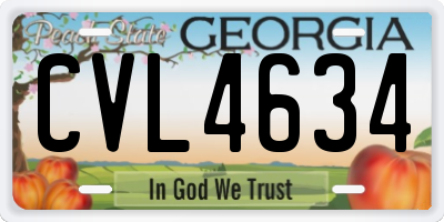GA license plate CVL4634
