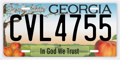 GA license plate CVL4755