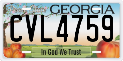 GA license plate CVL4759