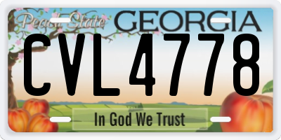 GA license plate CVL4778