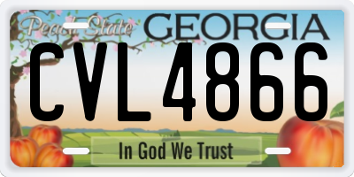GA license plate CVL4866