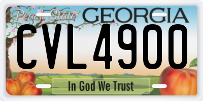 GA license plate CVL4900