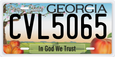 GA license plate CVL5065