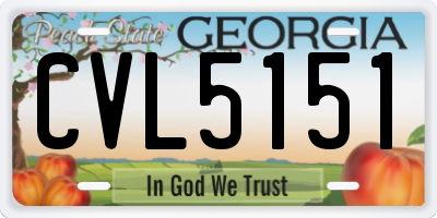 GA license plate CVL5151