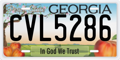 GA license plate CVL5286