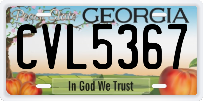 GA license plate CVL5367