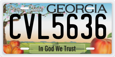 GA license plate CVL5636