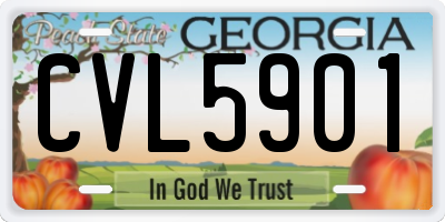GA license plate CVL5901
