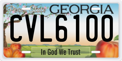 GA license plate CVL6100