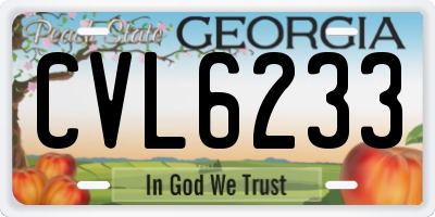 GA license plate CVL6233