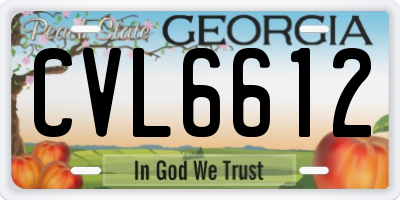 GA license plate CVL6612