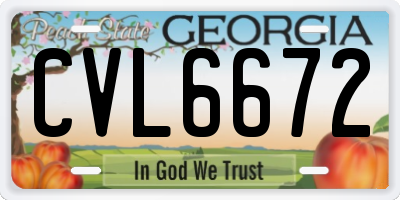 GA license plate CVL6672