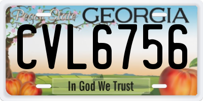 GA license plate CVL6756