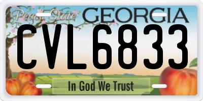 GA license plate CVL6833