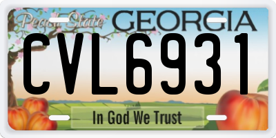 GA license plate CVL6931
