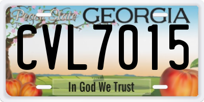 GA license plate CVL7015