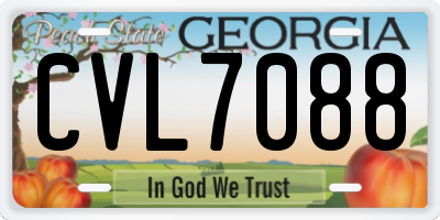 GA license plate CVL7088