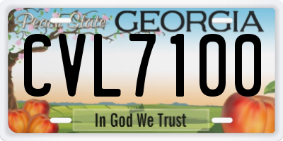GA license plate CVL7100