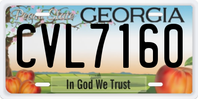 GA license plate CVL7160