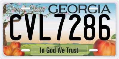 GA license plate CVL7286