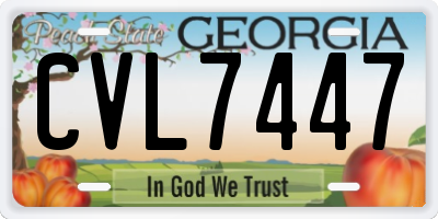 GA license plate CVL7447