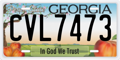 GA license plate CVL7473