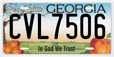 GA license plate CVL7506