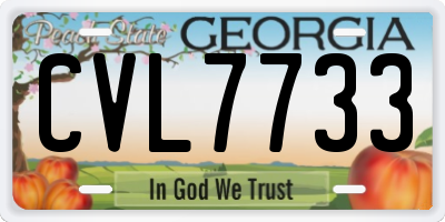 GA license plate CVL7733