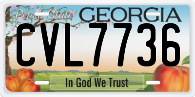 GA license plate CVL7736