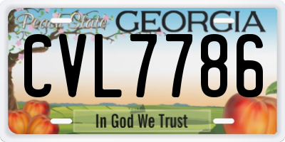 GA license plate CVL7786