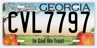 GA license plate CVL7797