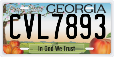GA license plate CVL7893