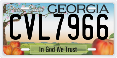 GA license plate CVL7966