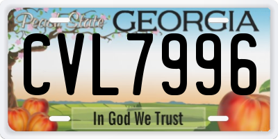GA license plate CVL7996