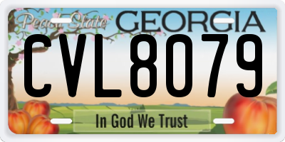 GA license plate CVL8079